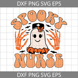 Spooky Nurse Ghost Bow Svg, Halloween Ghost Bow Svg, Spooky Nurse Svg, Halloween Svg, Cricut File, Clipart, Svg, Png, Eps, Dxf