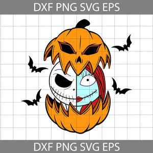 Pumpkin Jack And Sally Svg, Pumpkin Jack Svg, Jack Skellington Svg, Halloween Svg, Cricut File, Clipart, Svg, Png, Eps, Dxf