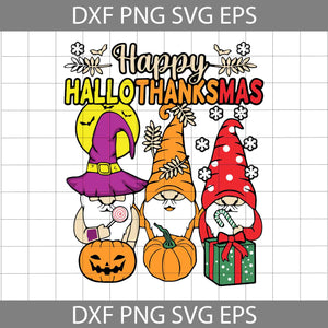 Happy Hallothanksmas Svg, Gnomes Svg, Halloween Svg, Cricut File, Clipart, Svg, Png, Eps, Dxf