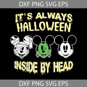 It's Always Halloween Inside My Head Svg, Mouse Svg, Green Mouse Svg, Halloween Svg, Cricut File, Clipart, Svg, Png, Eps, Dxf