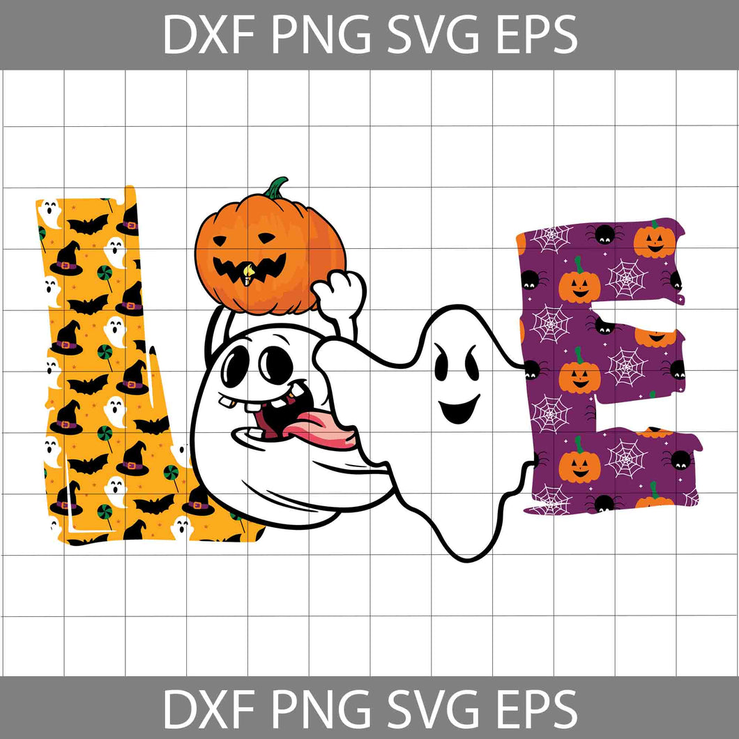 Pumpkin Love Svg, Witch Hat Svg, Ghost Background Svg, Funny Ghost Svg, Halloween Svg, Cricut File, Clipart, Svg, Png, Eps, Dxf