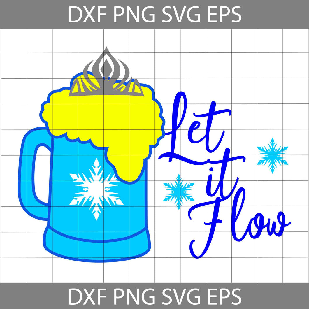 Let it Flow Svg, Elsa Frozen Svg, Cartoon Svg, Cricut File, Clipart, Svg, Png, Eps, Dxf