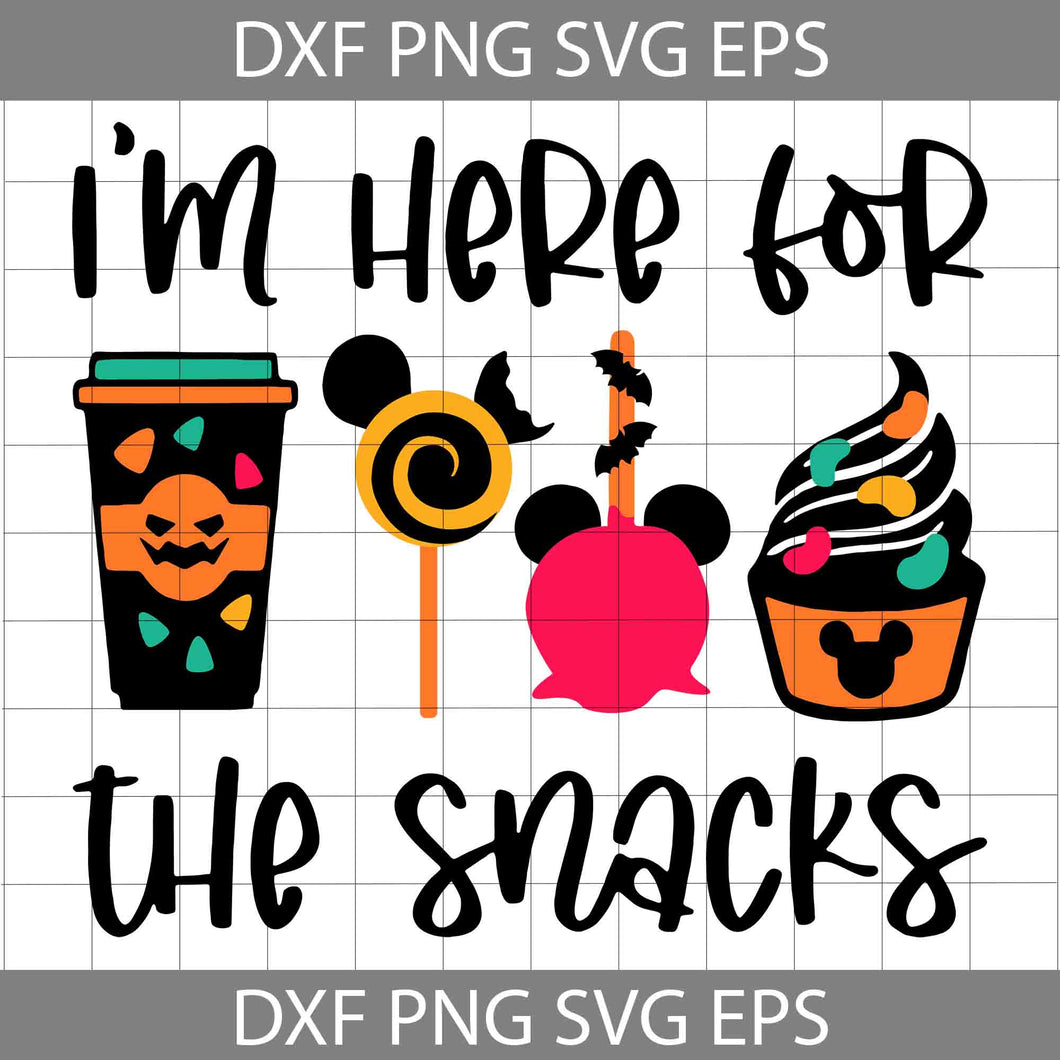 I'm Here For The Snacks Svg, Castle Trick Or Treat Svg, Vacation Svg, Halloween Svg, Cricut File, Clipart, Svg, Png, Eps, Dxf