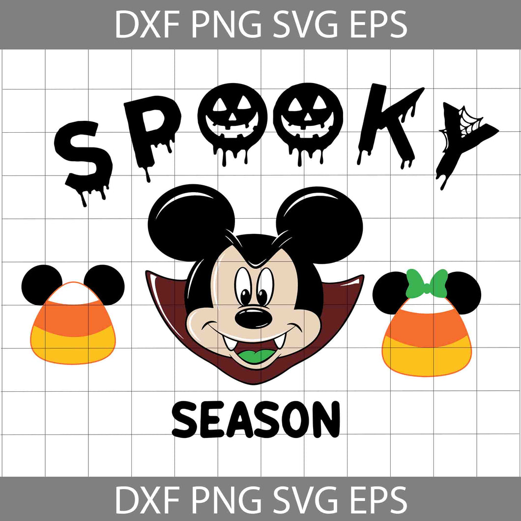 Spooky Season Halloween Svg, Mickey Svg, Halloween Svg, Cricut File, Clipart, Svg, Png, Eps, Dxf