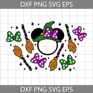 Witch Minnie Svg, Cute Witch Svg, Halloween Svg, Cricut File, Clipart, Svg, Png, Eps, Dxf