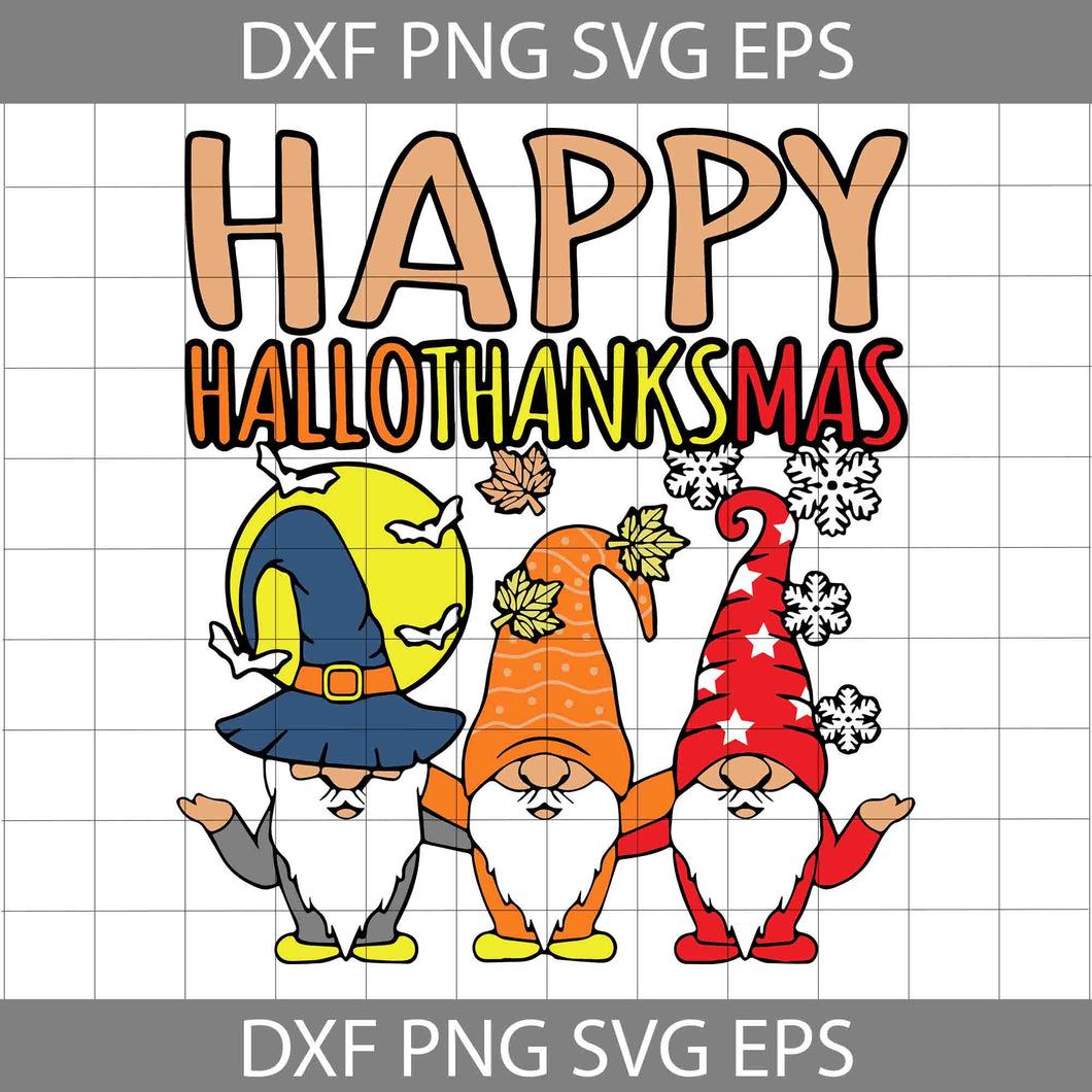 Happy hallothanksmas Halloween SVG, Holiday gnomes Svg, Halloween Svg, Cricut File, Clipart, Svg, Png, Eps, Dxf