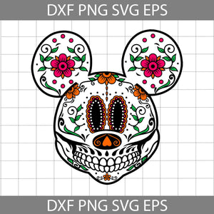 Sugar Skull Mouse SVG, Mouse Inspired Day of The Dead SVG, Dia De Los Muertos SVG, Day of The Dead SVG, Cartoon Svg, Halloween Svg, Cricut File, Clipart, Svg, Png, Eps, Dxf