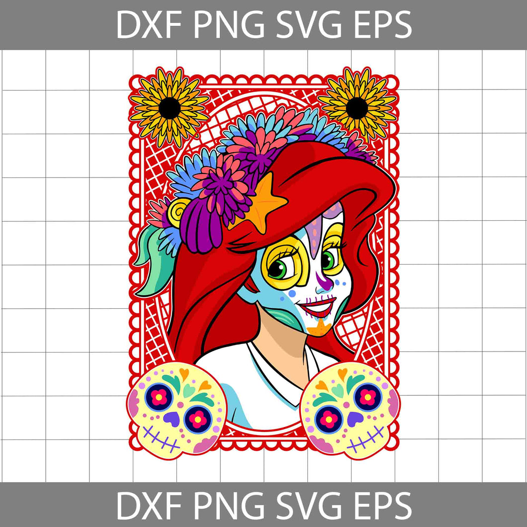 Princess Sugar Skull SVG, Princess Sugar Skull SVG, Princess Day of The Dead SVG, Halloween Svg, Cancer svg, Cricut File, Clipart, Svg, Png, Eps, Dxf