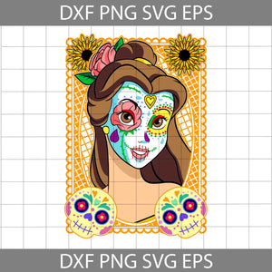 Princess Sugar Skull SVG, Princess Sugar Skull SVG, Princess Day of The Dead SVG, Halloween Svg, Cricut File, Clipart, Svg, Png, Eps, Dxf