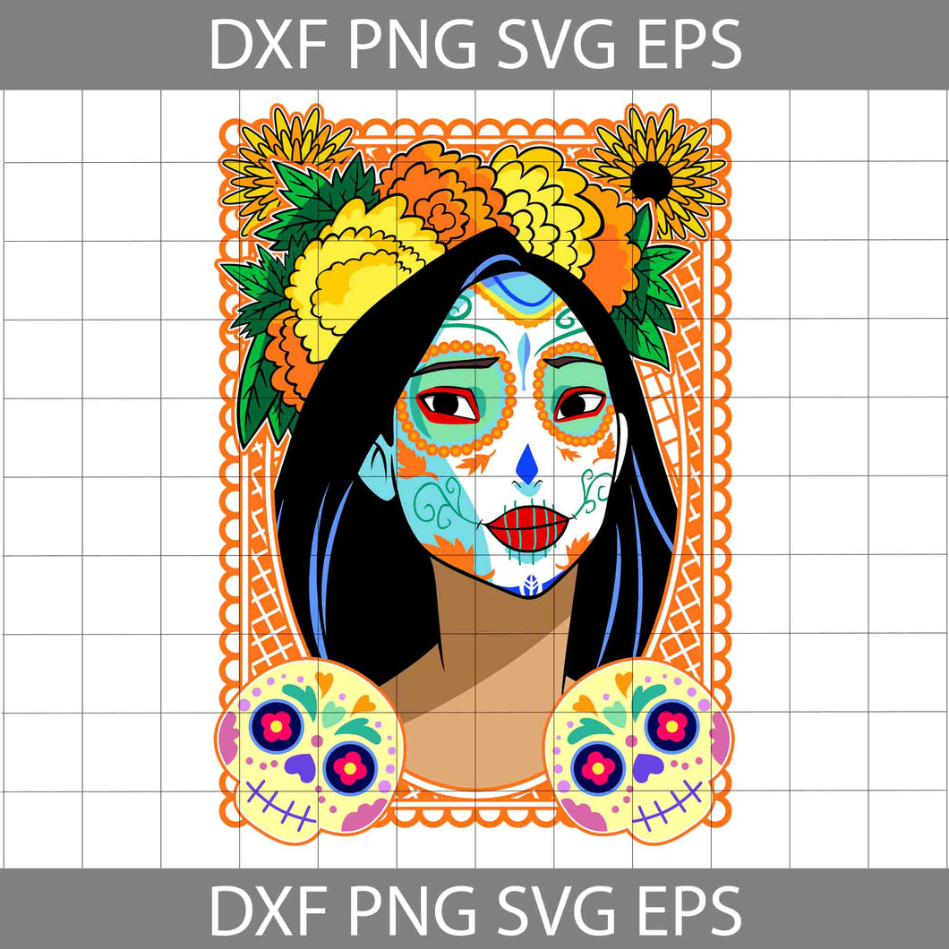 Princess Sugar Skull SVG, Princess Sugar Skull SVG, Princess Day of The Dead SVG, Halloween Svg, Cricut File, Clipart, Svg, Png, Eps, Dxf