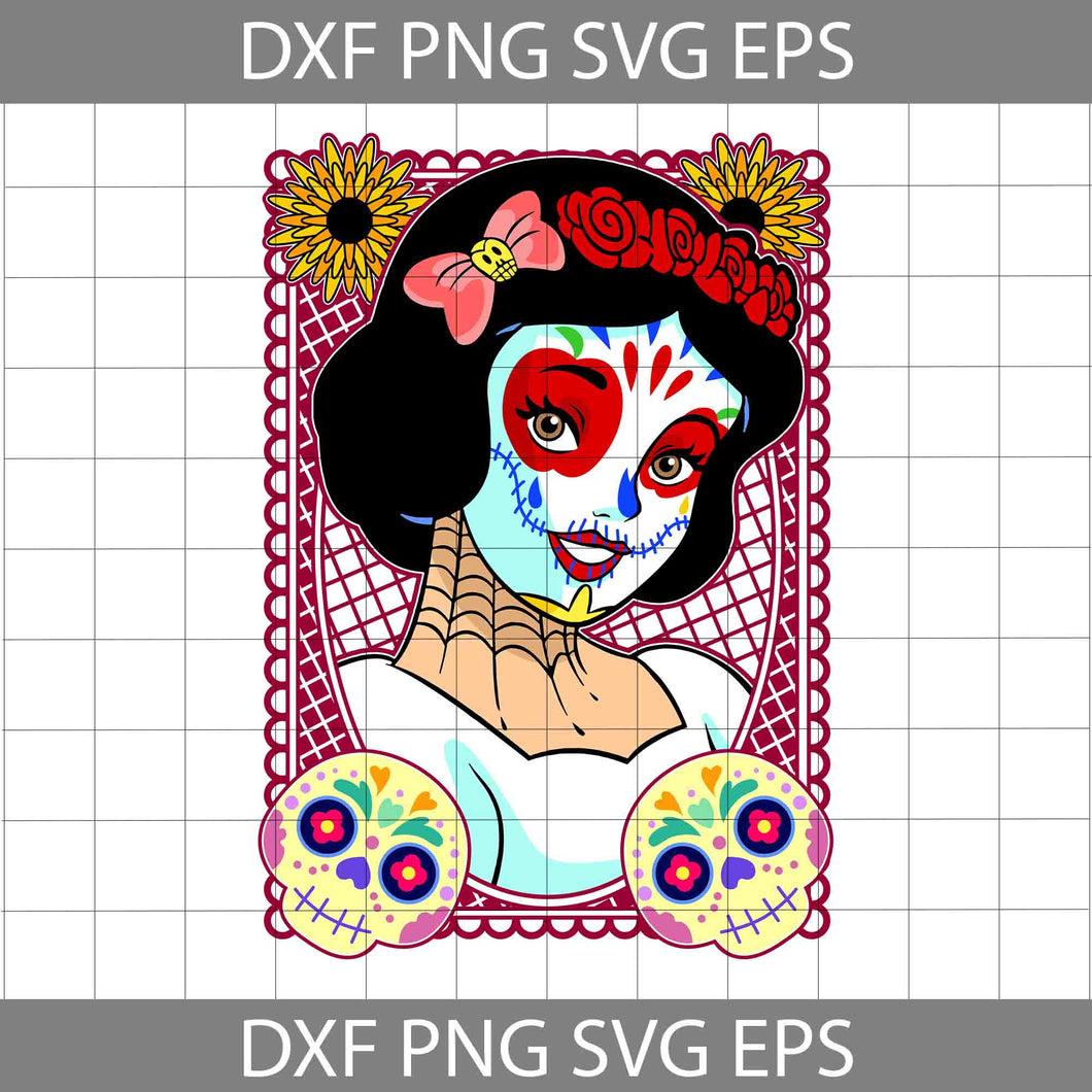 Princess Sugar Skull SVG, Princess Sugar Skull SVG, Princess Day of The Dead SVG, Halloween Svg, Cricut File, Clipart, Svg, Png, Eps, Dxf