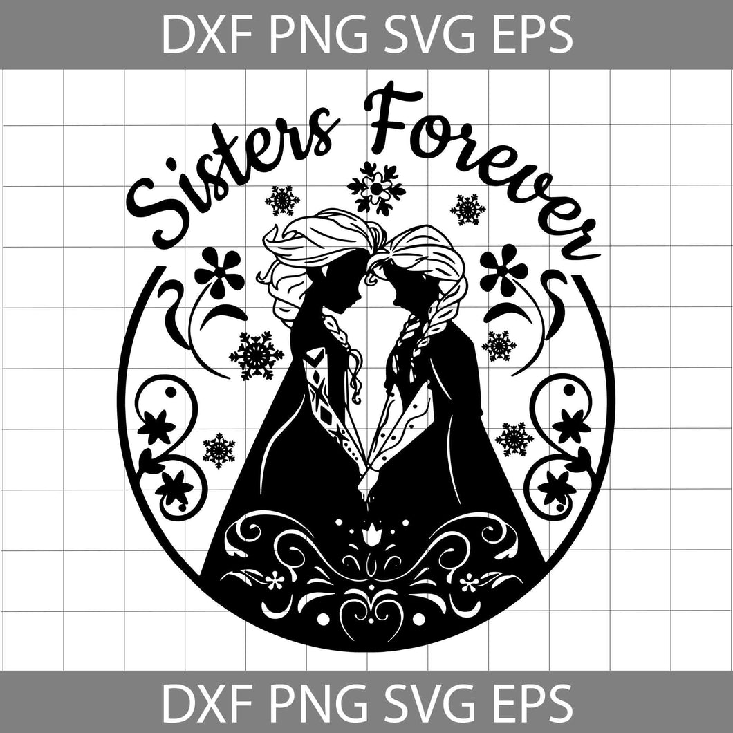 Sisters forever Svg, Characters Svg, Cartoon Svg, Cricut File, Clipart, Svg, Png, Eps, Dxf