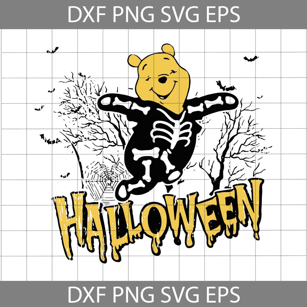 The Pooh Skeleton Halloween SVG, Winnie The Pooh SVG, Halloween Friends Svg, Halloween Svg, Cricut File, Clipart, Svg, Png, Eps, Dxf