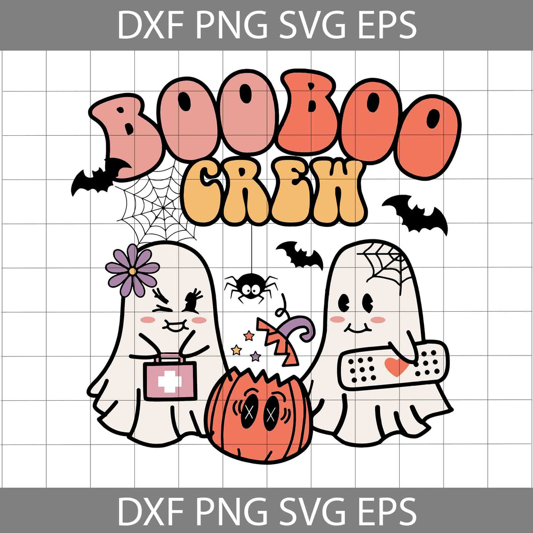 Ghost Boo Boo Crew Svg, Cute Ghost Svg, Boo Boo Crew Svg, Halloween Svg, Cricut File, Clipart, Svg, Png, Eps, Dxf