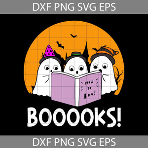 Ghost Reading Books SVG, Halloween Booooks SVG, Halloween Ghost Reading Svg, Halloween Svg, Cricut File, Clipart, Svg, Png, Eps, Dxf