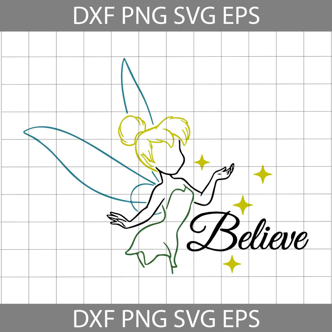 Tinkerbell SVG, Fairy Believe SVG, Faith Svg, Cartoon Svg, Cricut File, Clipart, Svg, Png, Eps, Dxf