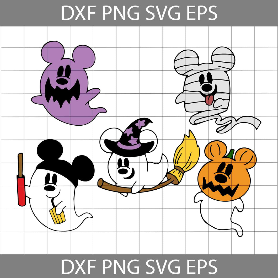 Mickey Ghost Halloween Svg, Halloween Svg, Cricut File, Clipart, Svg, Png, Eps, Dxf