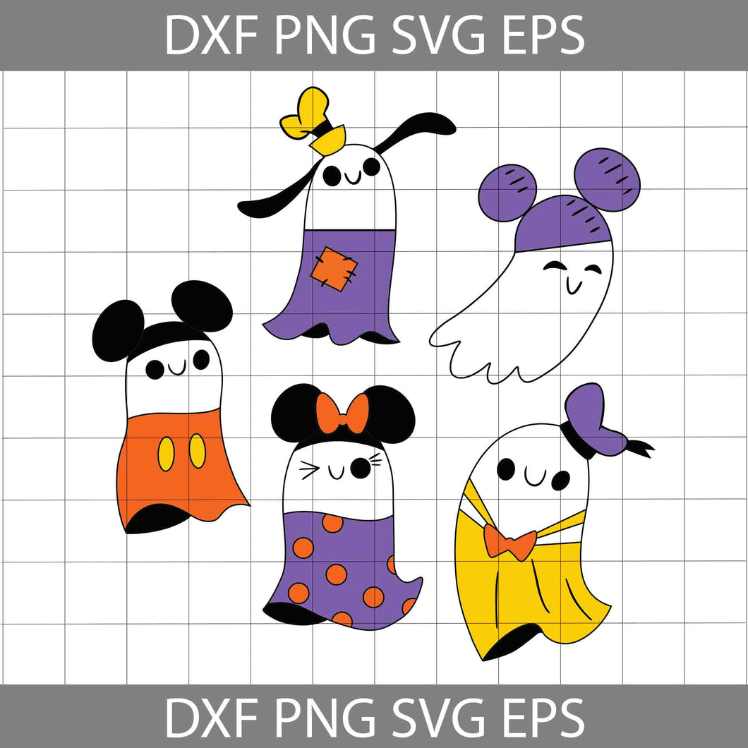 Little ghosts bundle Svg, Halloween Svg, Cricut File, Clipart, Svg, Png, Eps, Dxf