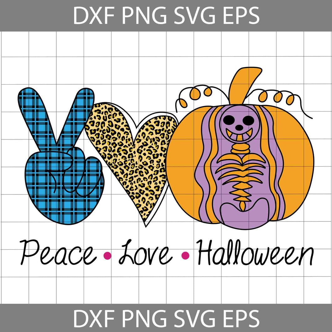 Peace Love Halloween SVG, Happy Halloween SVG, Witch Svg, Halloween Svg, Cricut File, Clipart, Svg, Png, Eps, Dxf