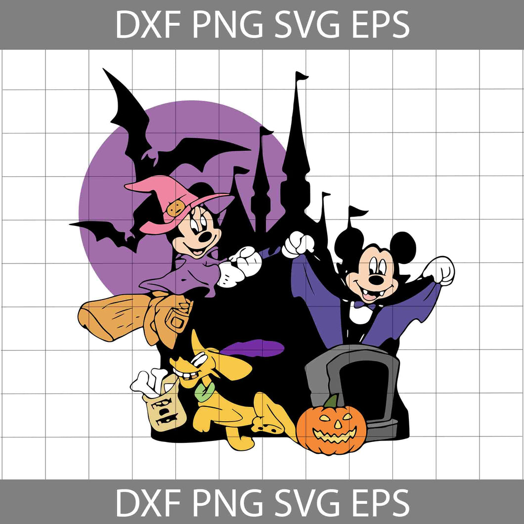 Mickey And Minnie Witch Svg, Halloween Svg, Cricut File, Clipart, Svg, Png, Eps, Dxf