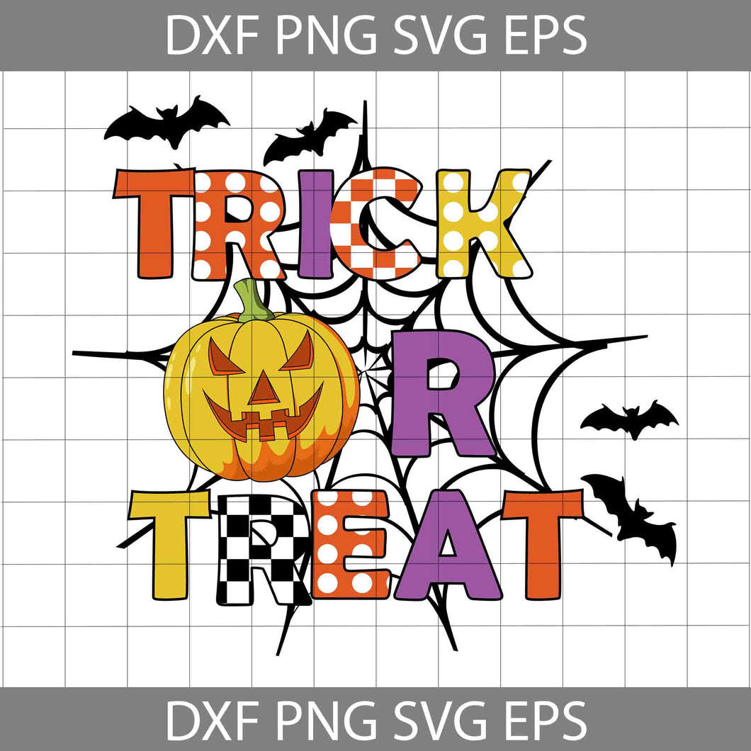 Trick Or Treat Pumpkin Face Svg Halloween Svg, Trick Or Treat Svg, Halloween Svg, Cricut File, Clipart, Svg, Png, Eps, Dxf