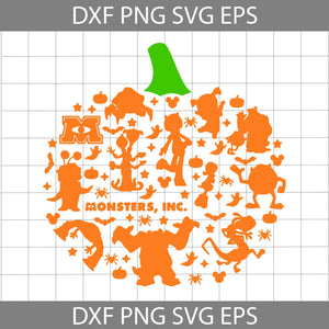 Monster Pumpkin Svg, Halloween Svg, Pumpkin Svg, Cartoon Svg, Halloween Svg, Cricut File, Clipart, Svg, Png, Eps, Dxf