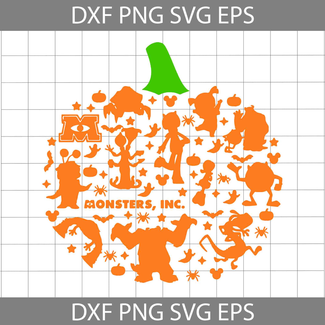 Monster Pumpkin Svg, Halloween Svg, Pumpkin Svg, Cartoon Svg, Halloween Svg, Cricut File, Clipart, Svg, Png, Eps, Dxf