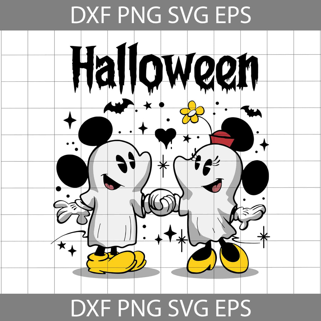 Mouse Halloween Svg, Vintage Halloween Svg, Ghost Svg, Boo Svg, Cartoon Svg, Halloween Svg, Cricut File, Clipart, Svg, Png, Eps, Dxf