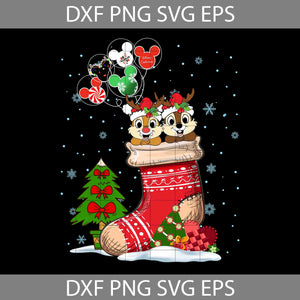 Chip And Dale In Sock Christmas PNG, Christmas Pine Tree PNG, Snow Flakes Png, Christmas Png, Png Images Digital 300dpi