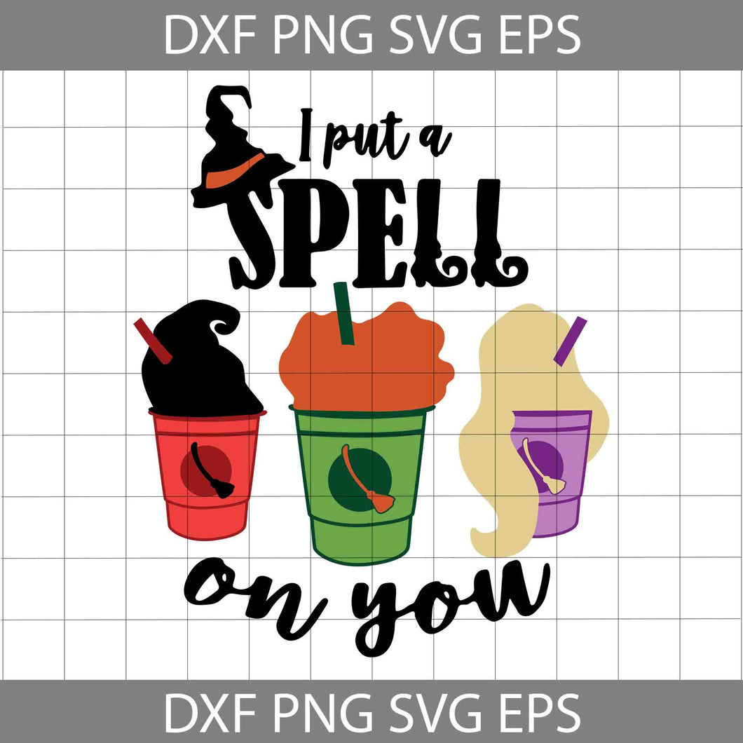 Hocus Pocus Svg, I put a Spell on You Svg, Witch Svg, Broom Svg, Starbucks Svg, Cartoon Svg, Cricut File, Clipart, Svg, Png, Eps, Dxf