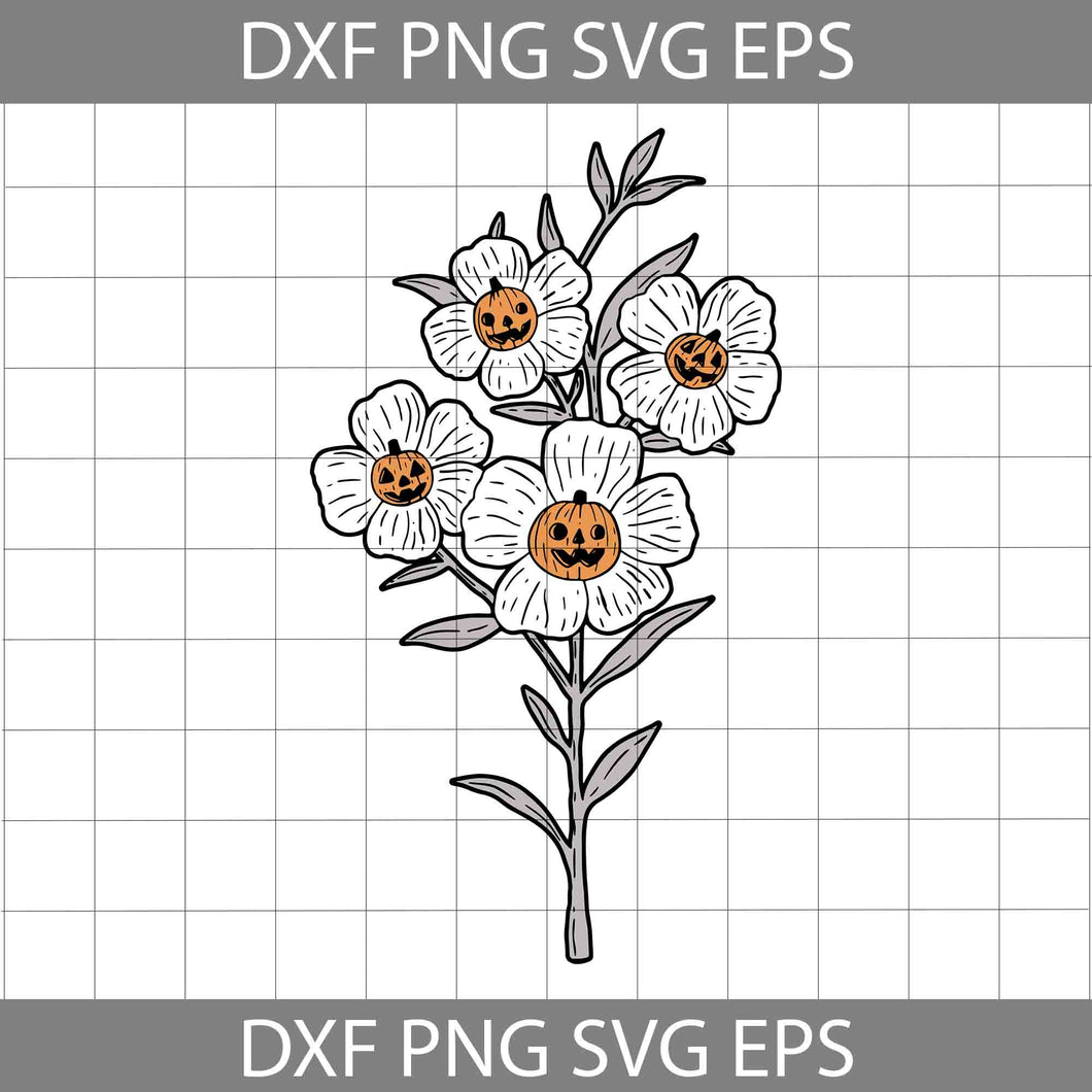 Halloween Pumpkin Flower Svg, Pumpkin Flower Svg, Halloween Svg, Pumpkin Svg, Halloween Svg, Cricut File, Clipart, Svg, Png, Eps, Dxf