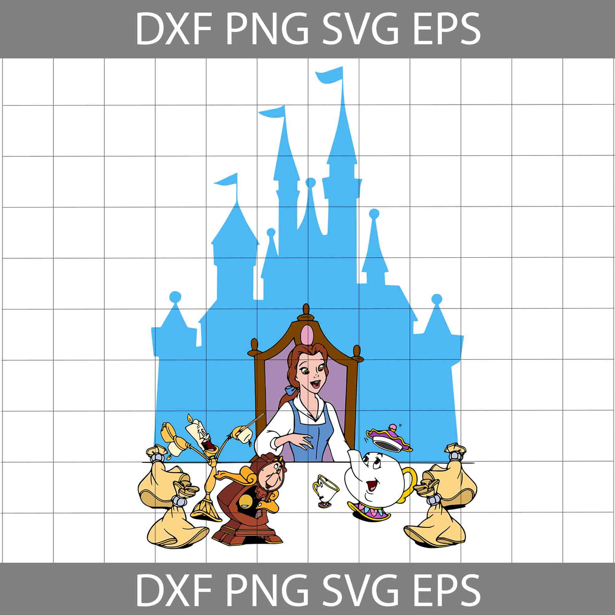 Belle Castle svg, Princess Belle svg, Beauty and the Beast Svg, Cartoon ...