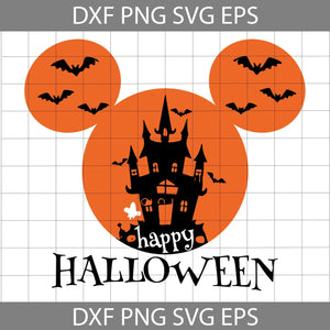 Happy Halloween Mickey Castle Ears Svg, Mickey Svg, Halloween Svg, Cricut File, Clipart, Svg, Png, Eps, Dxf