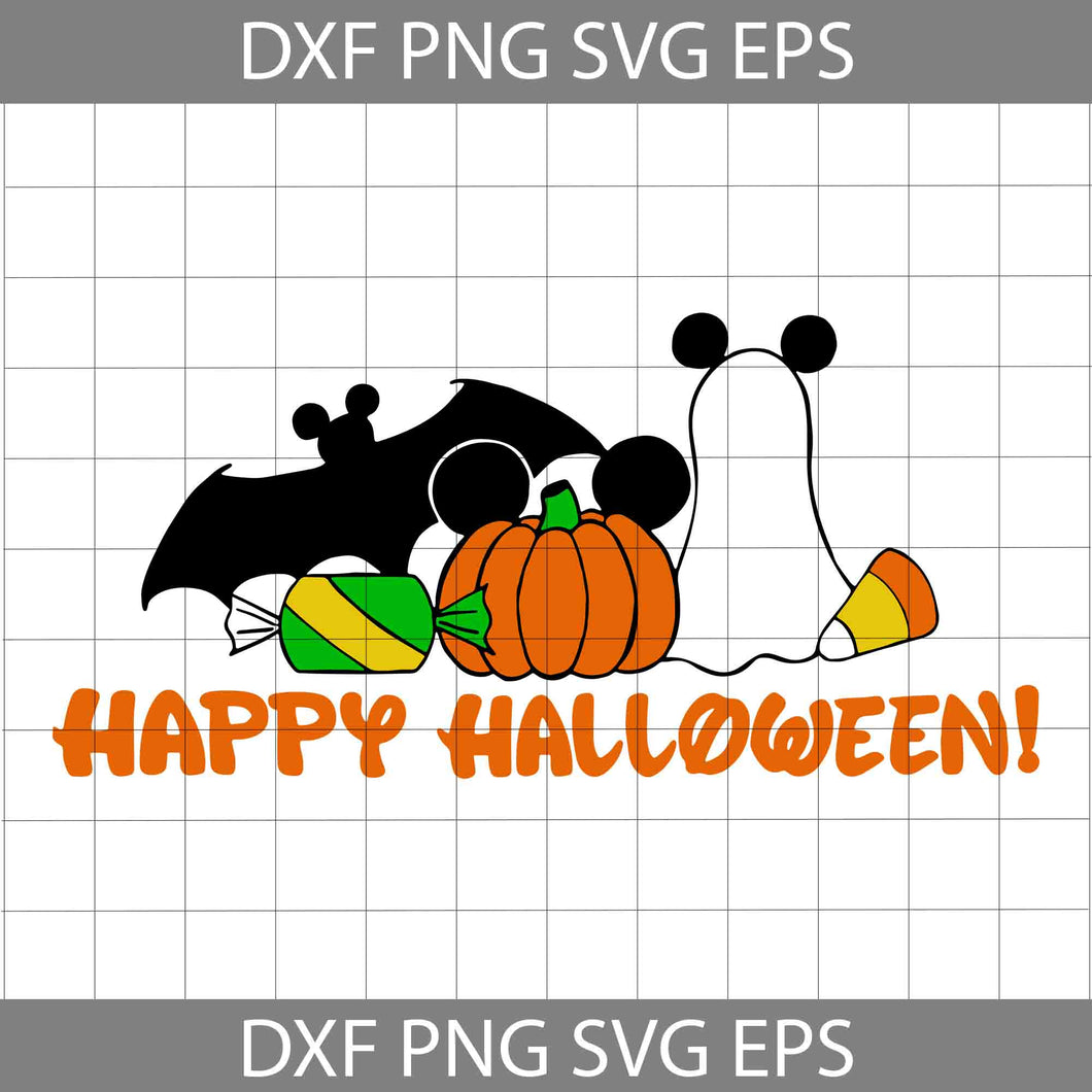 Happy Halloween Svg, Mickey Boo svg, Halloween Svg, Cricut File, Clipart, Svg, Png, Eps, Dxf