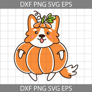 Corgi Pumpkin Svg, Dog Svg, Halloween Svg, Cricut File, Clipart, Svg, Png, Eps, Dxf