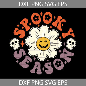 Retro Groovy Svg, Spooky Season Svg, Spooky Vibes Svg, Halloween Svg, Cricut File, Clipart, Svg, Png, Eps, Dxf