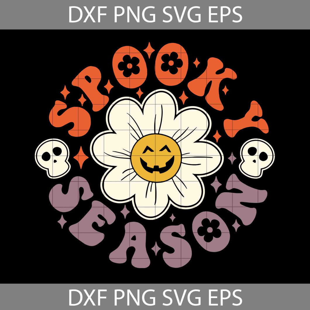 Retro Groovy Svg, Spooky Season Svg, Spooky Vibes Svg, Halloween Svg, Cricut File, Clipart, Svg, Png, Eps, Dxf