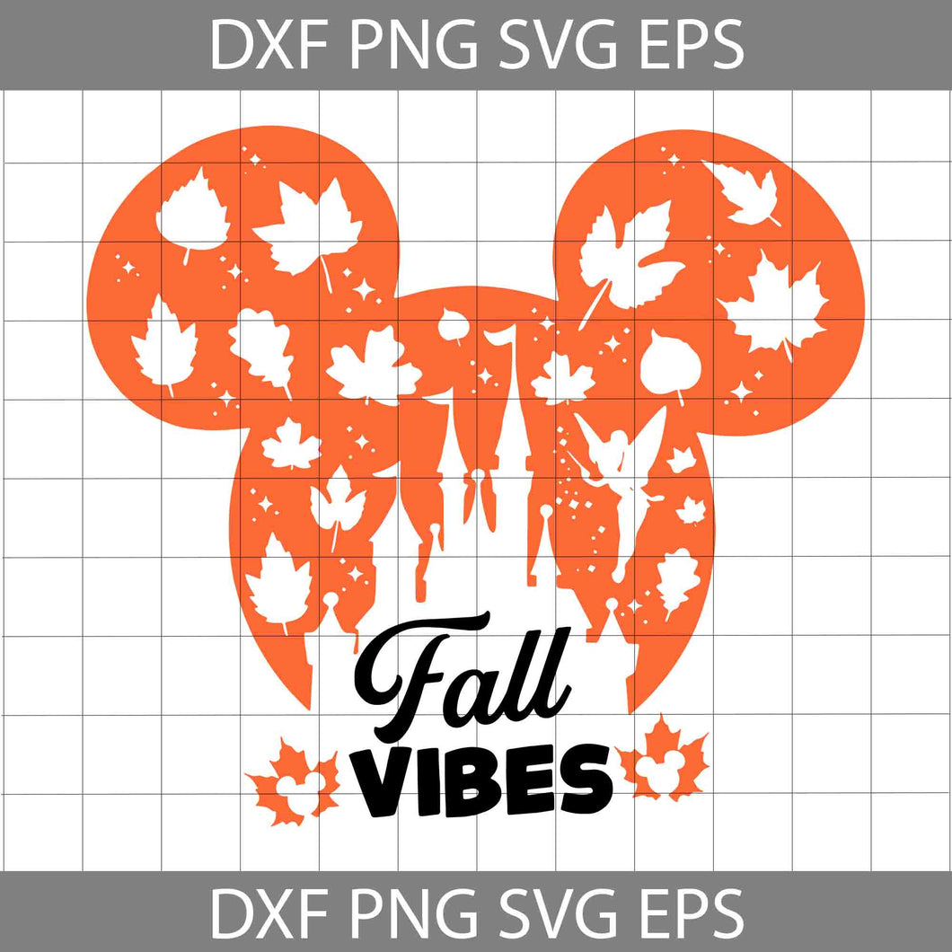 Mickey Head Fall Vibes Svg, Fall Svg, Halloween Svg, Cricut File, Clipart, Svg, Png, Eps, Dxf