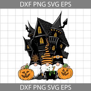 Halloween House Gnomes Pumpkin Svg, Halloween Svg, Cricut File, Clipart, Svg, Png, Eps, Dxf