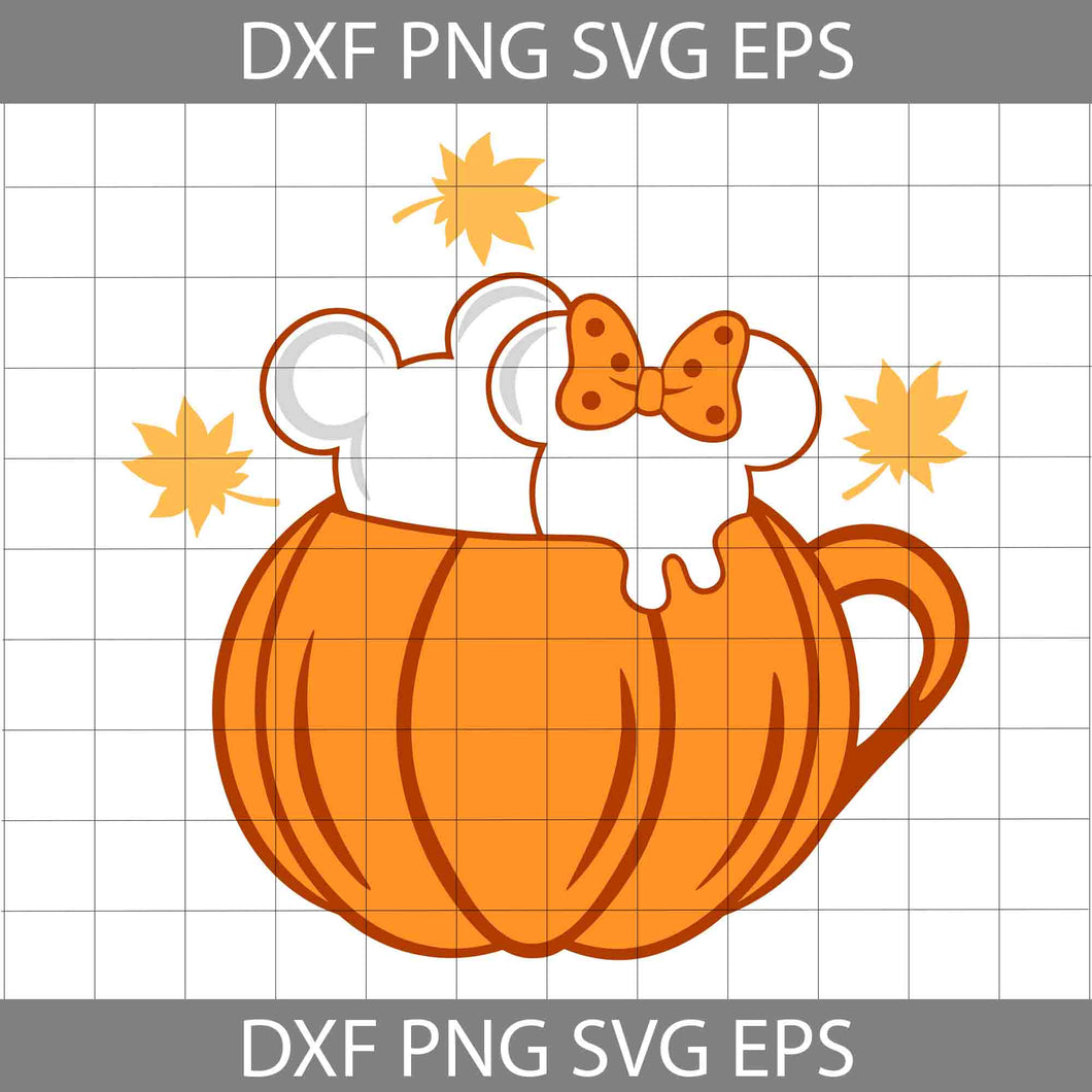 Pumpkin Spice Mouse Heads Svg, Marshmallows Svg, Mickey And Minnie Svg, Halloween Svg, Cricut File, Clipart, Svg, Png, Eps, Dxf