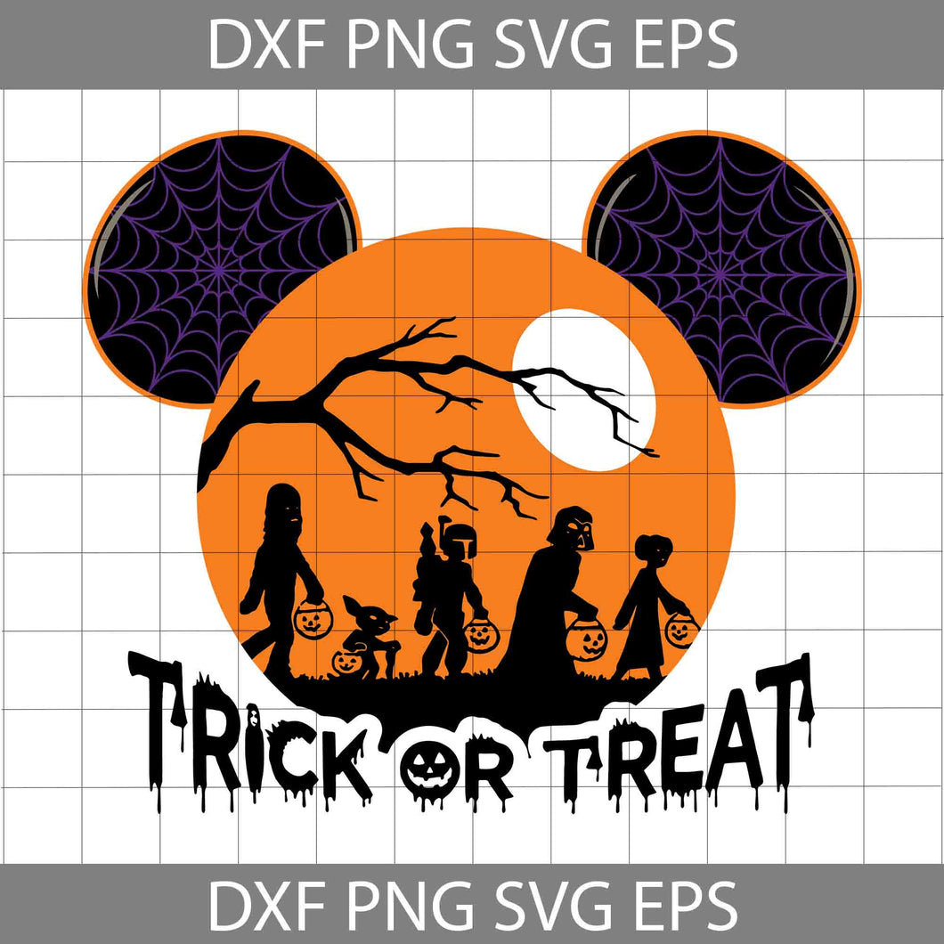 Mickey Head Svg, Trick or Treat Svg, Halloween Svg, Cricut File, Clipart, Svg, Png, Eps, Dxf