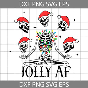 Jolly AF SVG, Christmas Skeleton SVG, Juggling Santa Hat skulls With Christmas lights Svg, Christmas Svg, Cricut File, Clipart, Svg, Png, Eps, Dxf