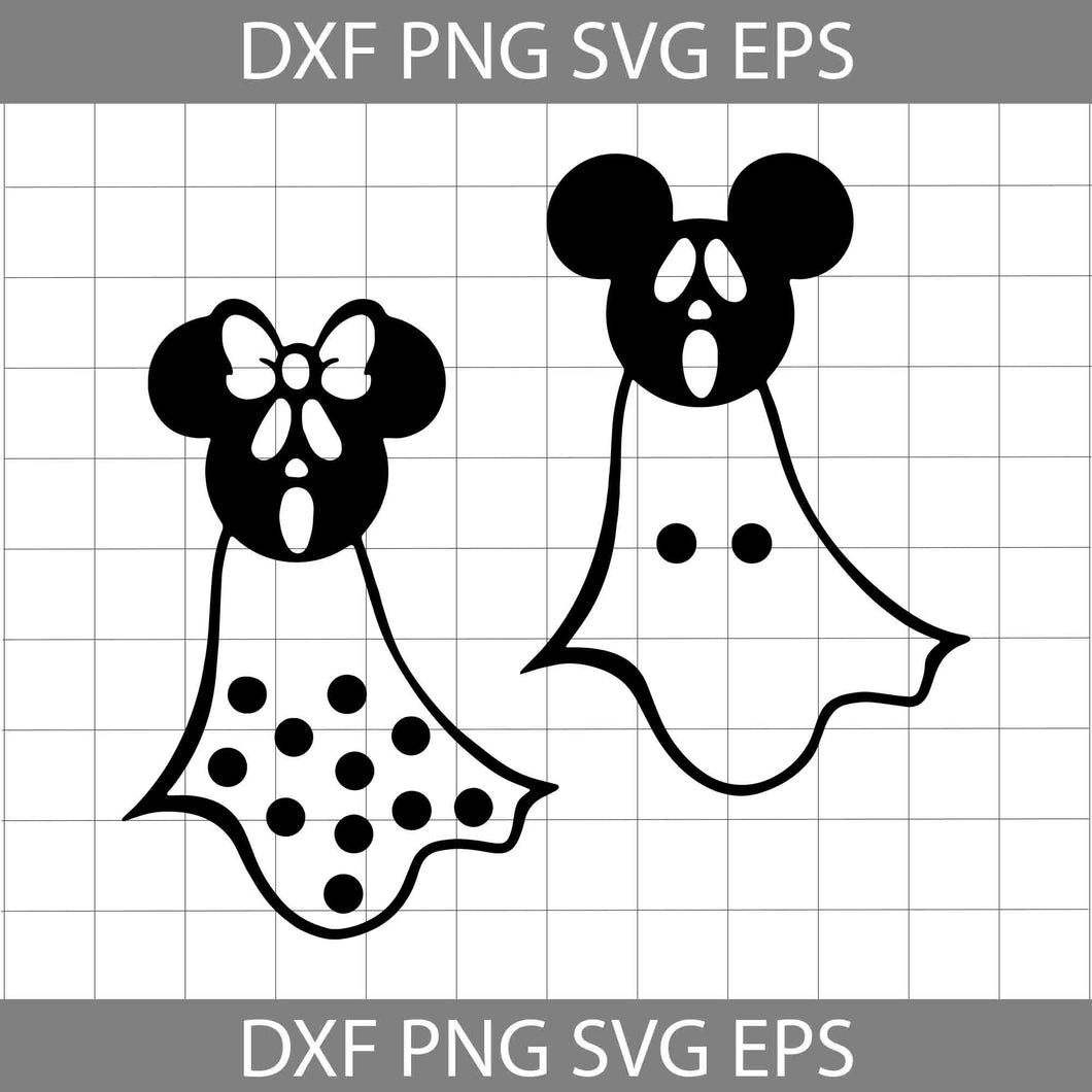 Mickey And Minnie Ghost Svg, Bundle, Halloween Svg, Cricut File, Clipart, Svg, Png, Eps, Dxf