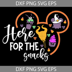 Here For The Snacks Svg, Mickey Head Svg, Trick Or Treat Snacks Svg, Halloween Svg, Cricut File, Clipart, Svg, Png, Eps, Dxf