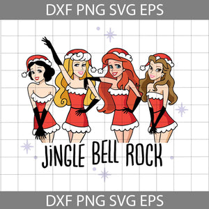 Jingle Bell Rock Princess SVG, Princess Svg, Christmas Svg, Cricut File, Clipart, Svg, Png, Eps, Dxf