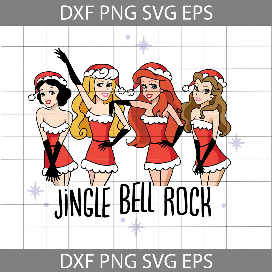 Jingle Bell Rock Princess SVG, Princess Svg, Christmas Svg, Cricut File, Clipart, Svg, Png, Eps, Dxf