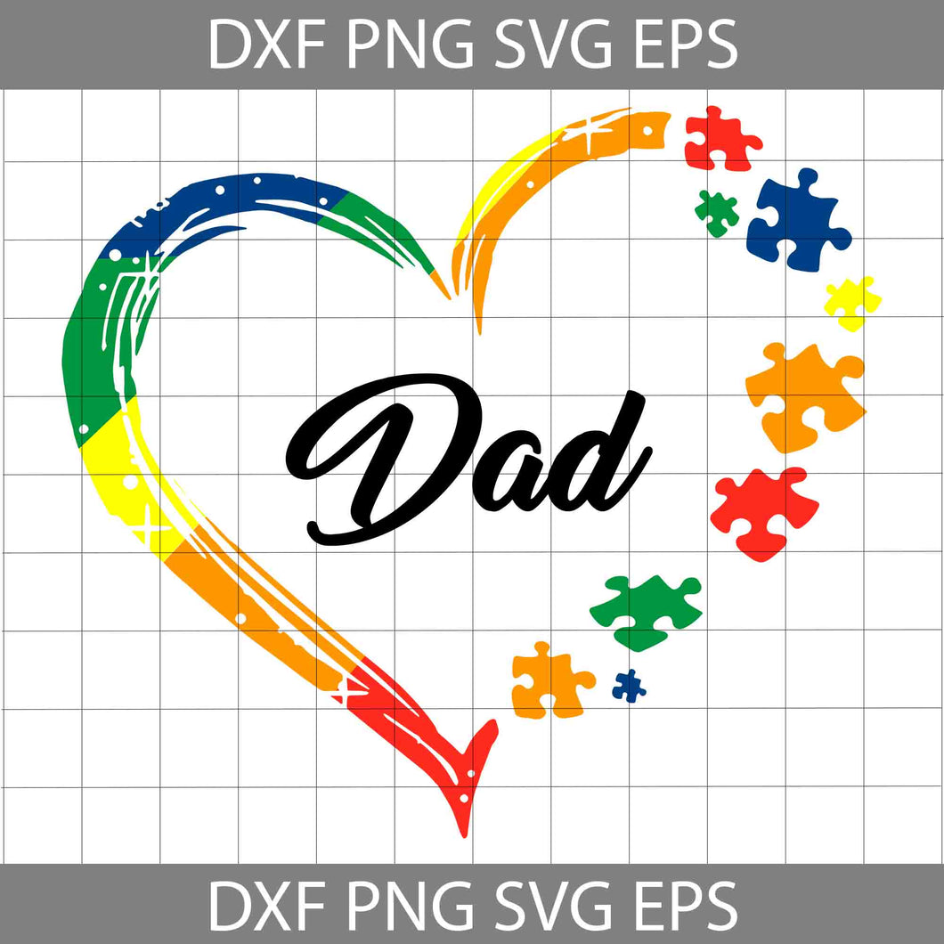 Heart Puzzle Dad Svg, Fathers Day Svg, Colorful Heart Svg, Puzzle Svg, Happy Father’s Day Svg, Dad Svg, Father’s Day Svg, Cricut File, Clipart, Svg, Png, Eps, Dxf