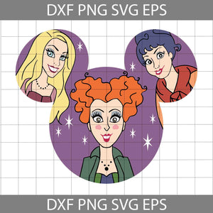 Hocus Pocus SVG, Sanderson Sisters SVG, Mickey Head Svg, Halloween Svg, Cricut File, Clipart, Svg, Png, Eps, Dxf