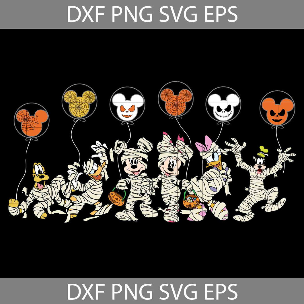 Halloween Mickey Mouse And Friends Balloon Svg, Halloween Svg, Cricut File, Clipart, Svg, Png, Eps, Dxf