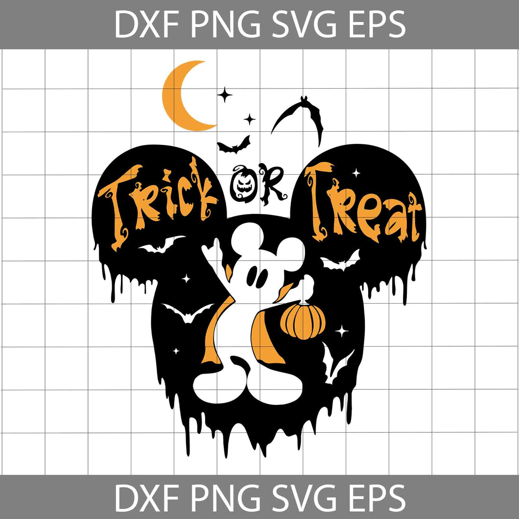 Trick or Treat Mouse Halloween 2022 Svg, Halloween Mouse Head Cricut Svg, Halloween Svg, Cricut File, Clipart, Svg, Png, Eps, Dxf